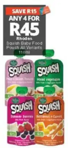 Checkers Squish Baby Food Pouch offer