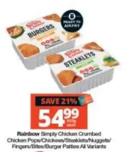 Checkers Rainbow Simply Chicken Crumbed offer