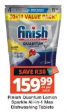Finish Quantum Sparkle All-in-1 Max Dishwashing Tablets