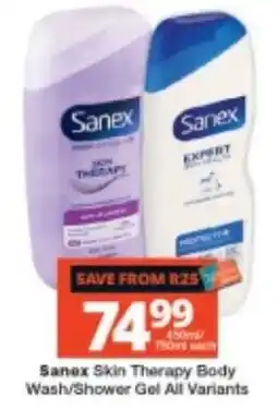 Checkers Sanex Skin Therapy Body Wash/Shower Gel offer