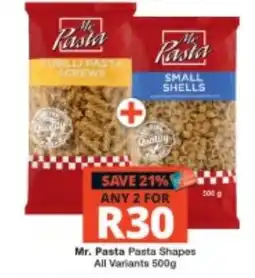 Checkers Mr. Pasta Pasta Shapes offer