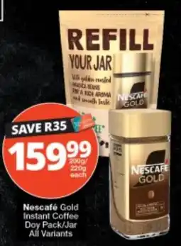 Checkers Nescafe Gold Instant Coffee Doy Pack/Jar offer