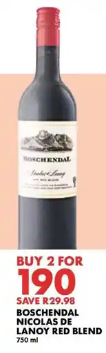 Woolworths Boschendal Nicolas de Lanoy Red Blend offer