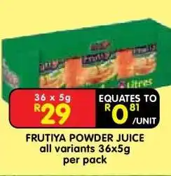 Shoprite FRUTIYA POWDER JUICE offer