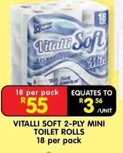 Shoprite VITALLI SOFT 2-PLY MINI TOILET ROLLS offer