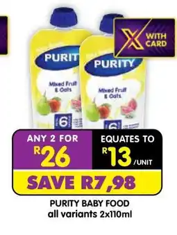 Shoprite Purity Baby Food offer