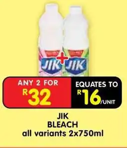Shoprite JIK BLEACH all variants 2x750ml offer