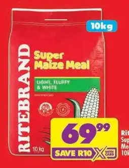 Shoprite Ritebrand Super Maize Meal 10kg offer
