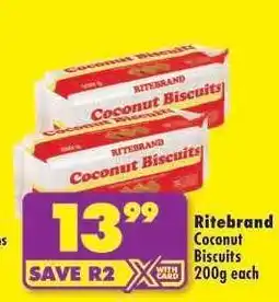 Shoprite Ritebrand Coconut Biscuits 200g each offer