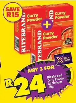 Shoprite RITEBRAND CURRY POWDER all variants 50g offer