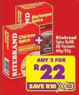 Shoprite Ritebrand Spice Refill All Variants 60g/85g offer