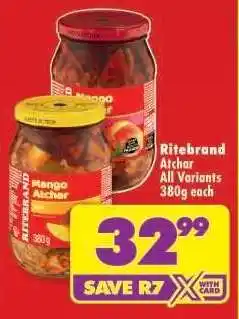 Shoprite Ritebrand Atchar All Variants 380g each offer