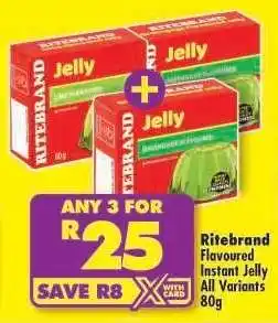 Shoprite Ritebrand Flavoured Instant Jelly All Variants 80g offer