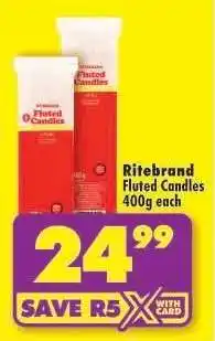 Shoprite Ritebrand Fluted Candles 400g each offer