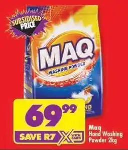 Shoprite MAQ HAND WASHING POWDER 2kg offer