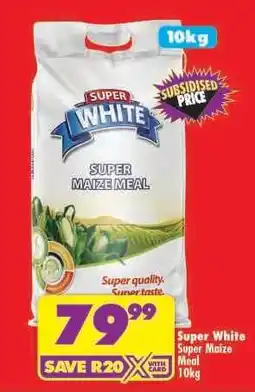 Shoprite SUPER WHITE SUPER MAIZE MEAL 10kg offer