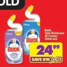 Shoprite Duck Toilet Disinfectant All Variants 500ml each offer