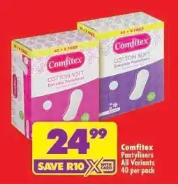 Shoprite Comfitex Pantyliners All Variants 40 per pack offer