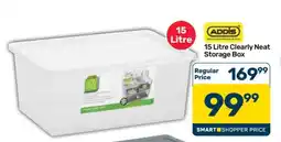 Pick n Pay Hypermarket ADDIS 15 Litre Clearly Neat Storage Box offer