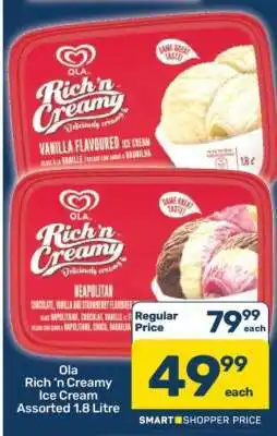Pick n Pay Ola Rich ‘n Creamy Ice Cream Assorted 1.8 Litre offer