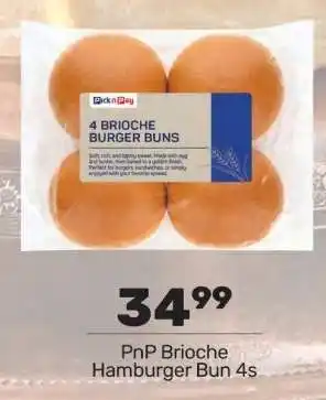 PnP Brioche Hamburger Bun 4s
