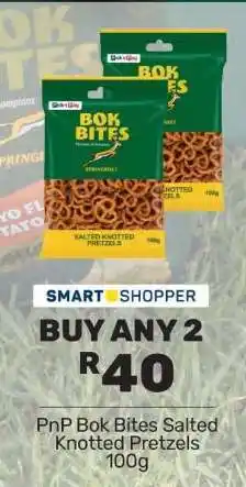 Pick n Pay PnP Bok Bites Salted Knotted Pretzels 100g offer