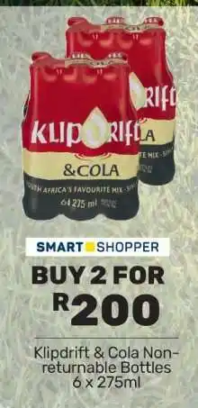 Pick n Pay Klipdrift & Cola Non-returnable Bottles 6 x 275ml offer