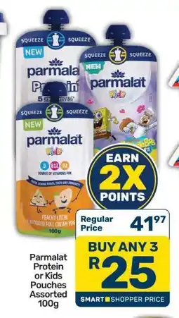 Pick n Pay Parmalat Protein or Kids Pouches Assorted 100g offer
