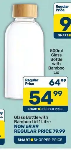 Pick n Pay 500ml Glass Bottle with Bamboo Lid offer