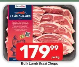Pick n Pay Bulk Lamb Braai Chops offer