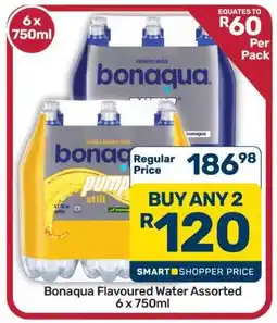 Pick n Pay Hypermarket Bonaqua Flavoured Water Assorted 6 x 750ml offer