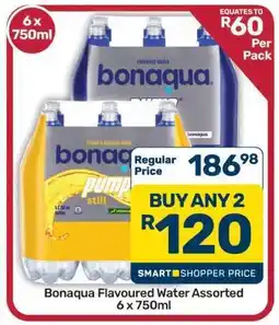 Pick n Pay Hypermarket Bonaqua Flavoured Water Assorted 6 x 750ml offer