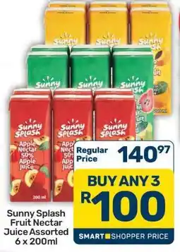 Pick n Pay Hypermarket Sunny Splash Fruit Nectar Juice Assorted 6 x 200ml offer