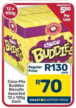 Pick n Pay Hypermarket Casa-Mia Buddies Biscuits Assorted 12 x 100g Each offer