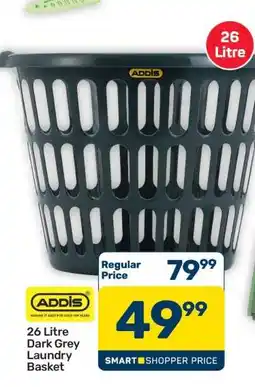 Pick n Pay Hypermarket Addis 26 Litre Dark Grey Laundry Basket offer