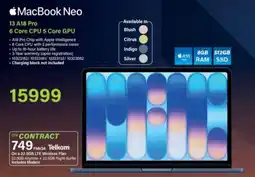 Incredible Connection MacBook Neo 13 A18 Pro 6 Core CPU 5 Core GPU offer