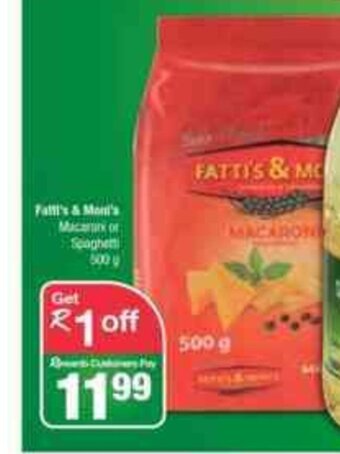 Fatti's & Moni's Macaroni or Spaghetti 500g