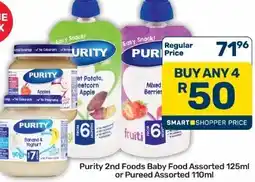 Pick n Pay Hypermarket Purity 2nd Foods Baby Food Assorted or Pureed Assorted offer