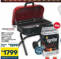 Pick n Pay Hypermarket Megamaster Portable Charcoal Braai Traverse offer