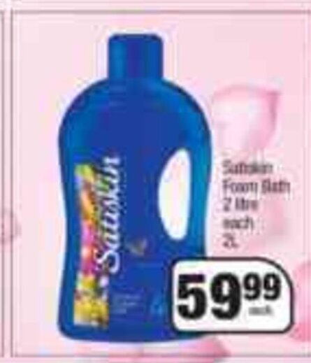 Satiskin Foam Bath 2 Litre each offer at Spar