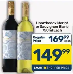 Pick n Pay Unorthodox Merlot or Sauvignon Blanc offer