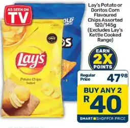 Pick n Pay Lay's Potato or Doritos Corn Flavoured Chips Assorted offer