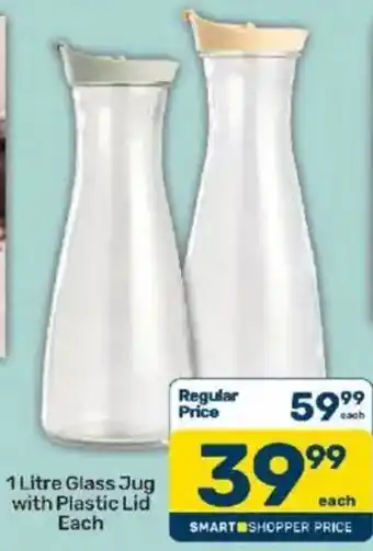 Pick n Pay 1 Litre Glass Jug with Plastic Lid offer