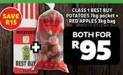 Usave Best buy - class 1 best buy potatoes 7kg pocket + red apples 3kg bag offer