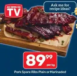 Pick n Pay Pork Spare Ribs Plain or Marinaded offer