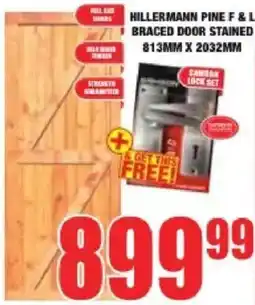 Boxer Build Hillermann Pine F & L Braced Door Stained offer