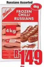 Boxer Mama's - frozen chilli russians offer