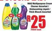 Boxer Maq - multipurpose cream cleaner assorted / dishwashing liquid / thick bleach assorted offer