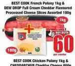 Boxer French polony 1kg & full cream cheddar flavoured processed cheese slices 180g offer