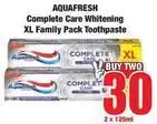 Boxer Aquafresh - complete care whitening xl family pack toothpaste offer